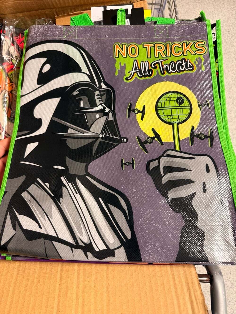 Star Wars Darth Vader No Tricks All Treats Halloween Reusable Grocery Tote Bag